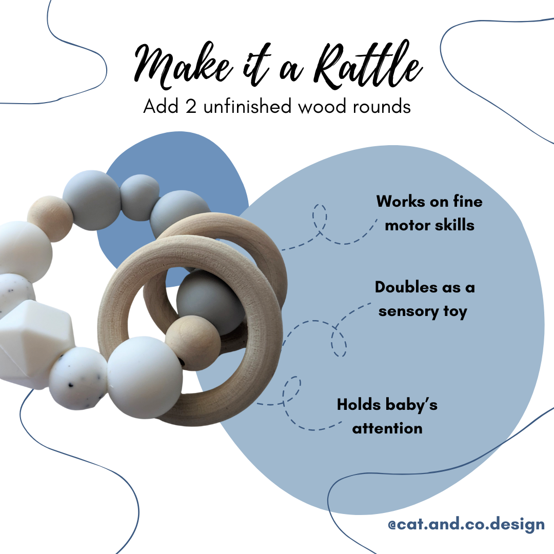 Teething Ring in Aspen Grey