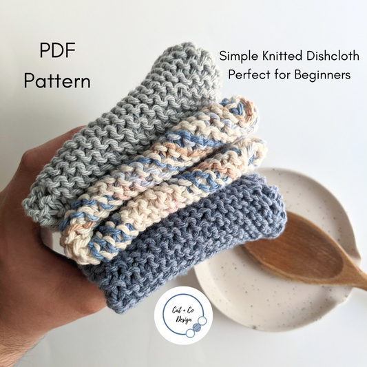 Simple Knitted Dishcloth Pattern - PDF Pattern Perfect for Beginners, Eco-Friendly Crafts