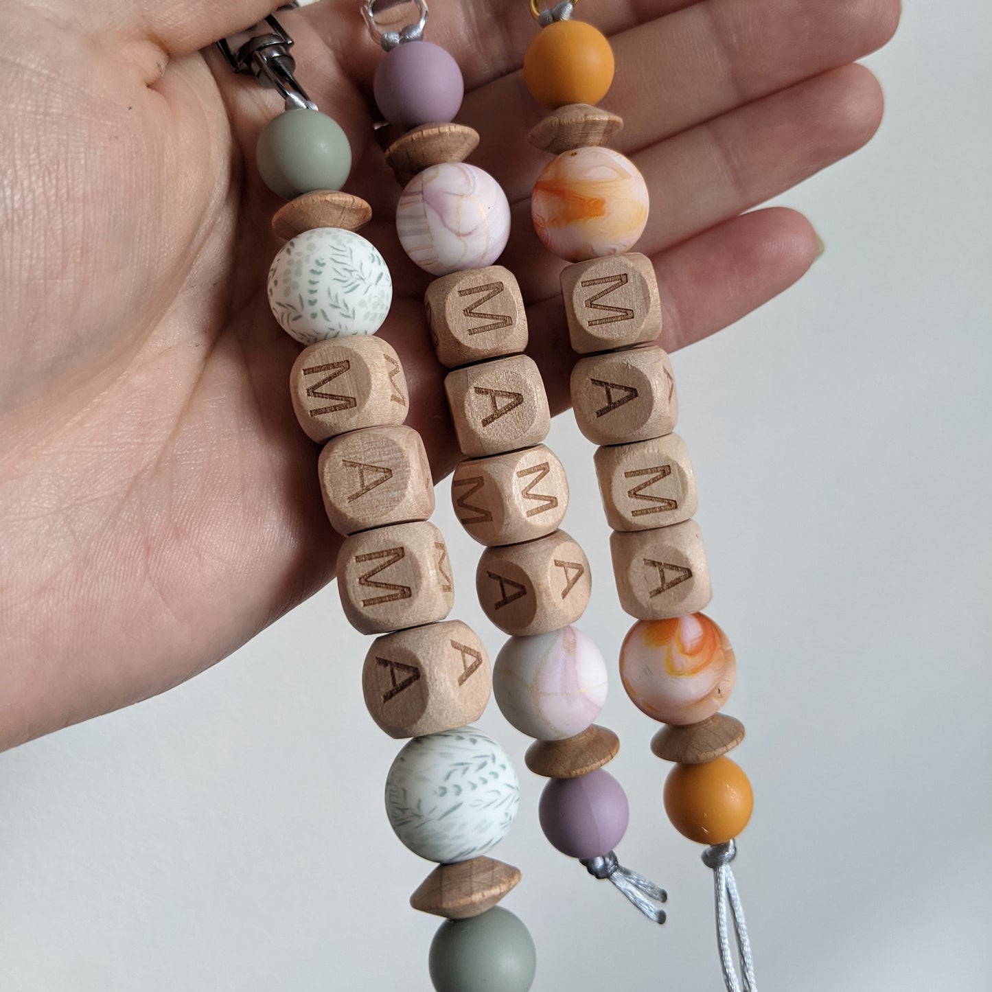 MAMA Keychain in Botanical Green