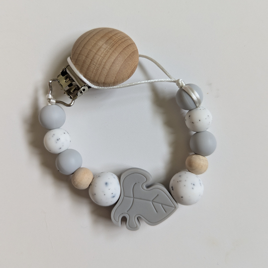 The Robin Pacifier Clip - Monstera Leaf Gender Neutral Silicone Pacifier Clip