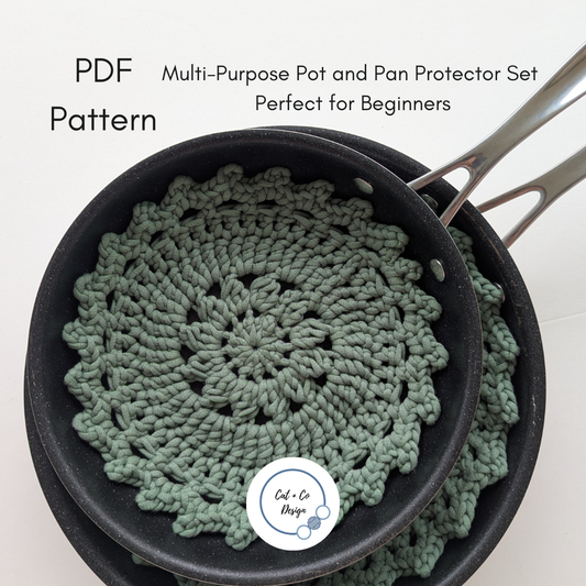 Sunny Pot and Pan Protector Set Crochet Pattern - PDF Pattern Perfect for Beginners, Eco-Friendly Crafts