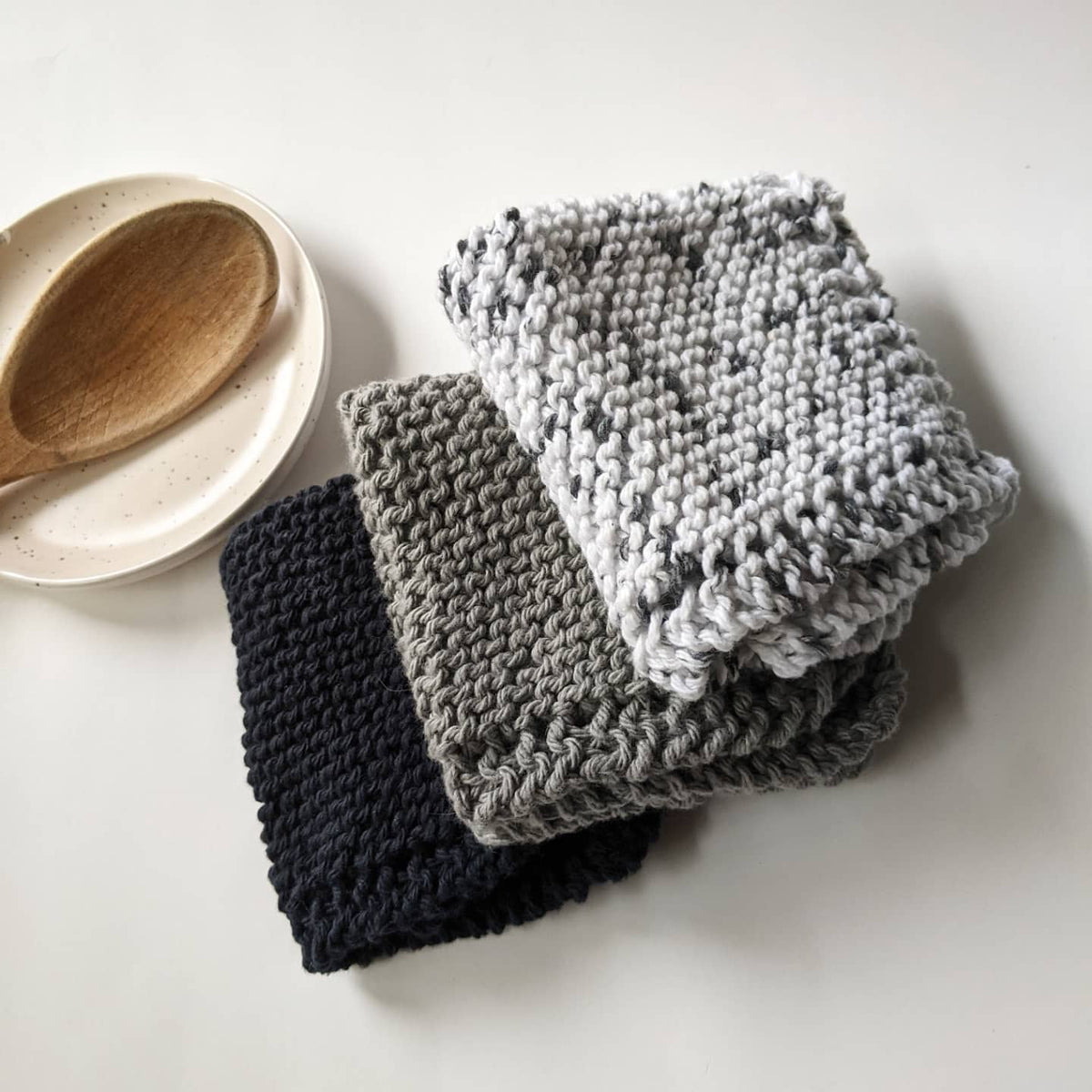 Knitted Cotton Dishcloth Bundle in Minimalist