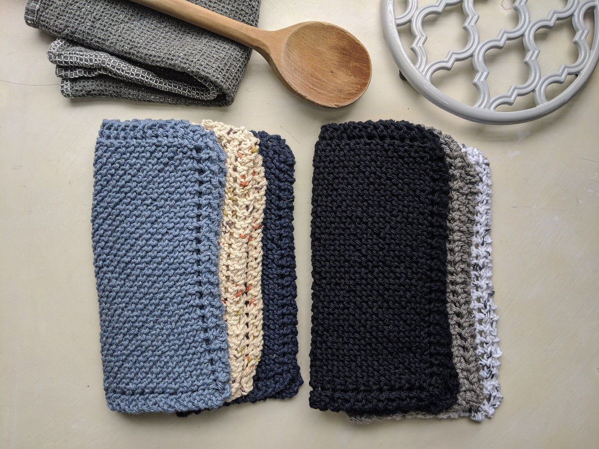 Knitted Cotton Dishcloth Bundle in Minimalist
